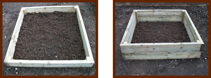 raised wooden vegetable bed